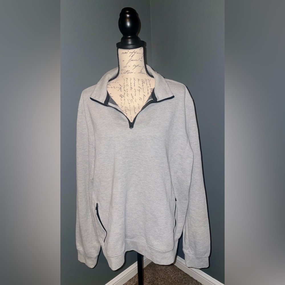 ⭐️Prince and fox 1/4 zip up pull over men’s sweater size XL/TG grey black zipper